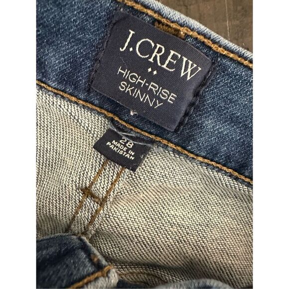 J. Crew Classic Medium Wash Stretch High Rise Skinny 5 Pocket Jeans Size 28 - Picture 4 of 6